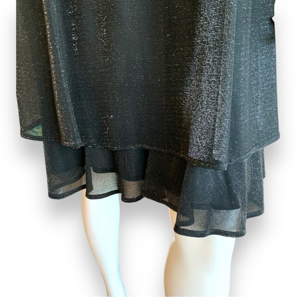 MOLLY MALLOY BLACK WITH SILVER SHIMMER COCKTAIL PARTY DRESS. WOMEN’S SIZE 12. - Picture 7 of 10